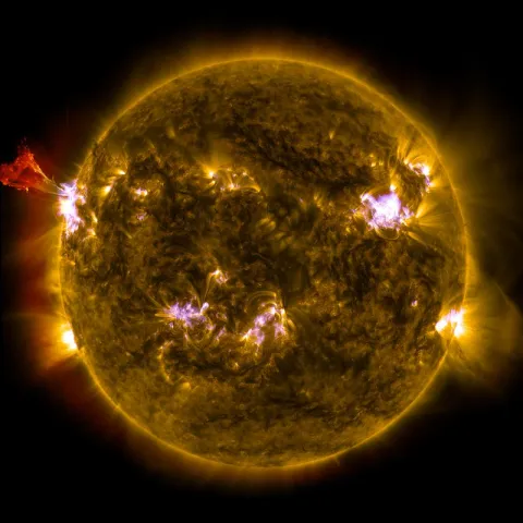 Sun emitting a flare